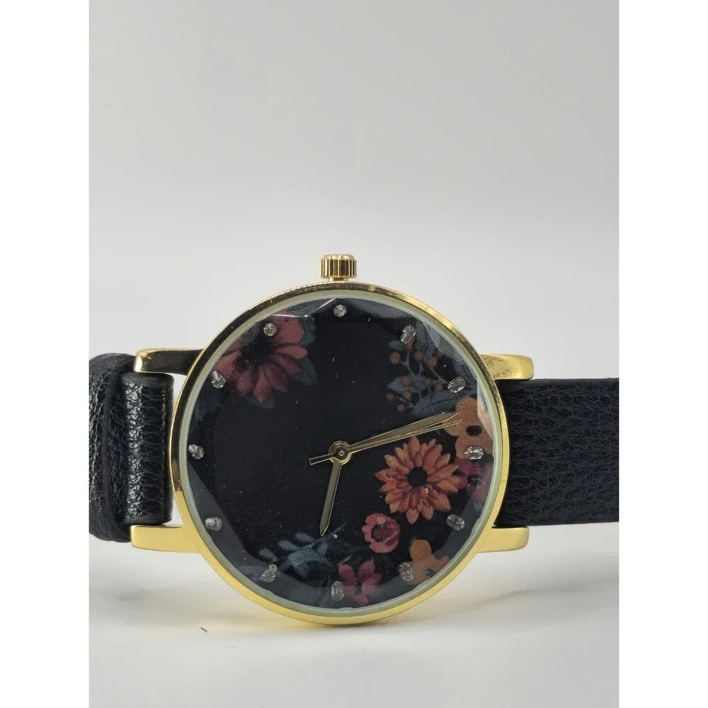 INC International Concepts Women's Black Strap Watch 32mm